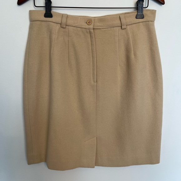 Vintage San Francisco Elegant Tan wool and cashemere Women's Skirt size 11 - Picture 3 of 7